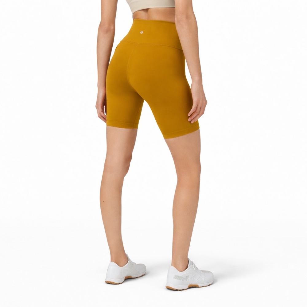 Lululemon 14 Wunder Train 8” Short High Rise Bike Gold Spice ochre brown